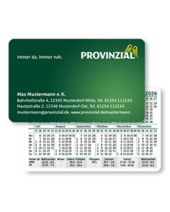 Kartentaschenkalender ohne Foto